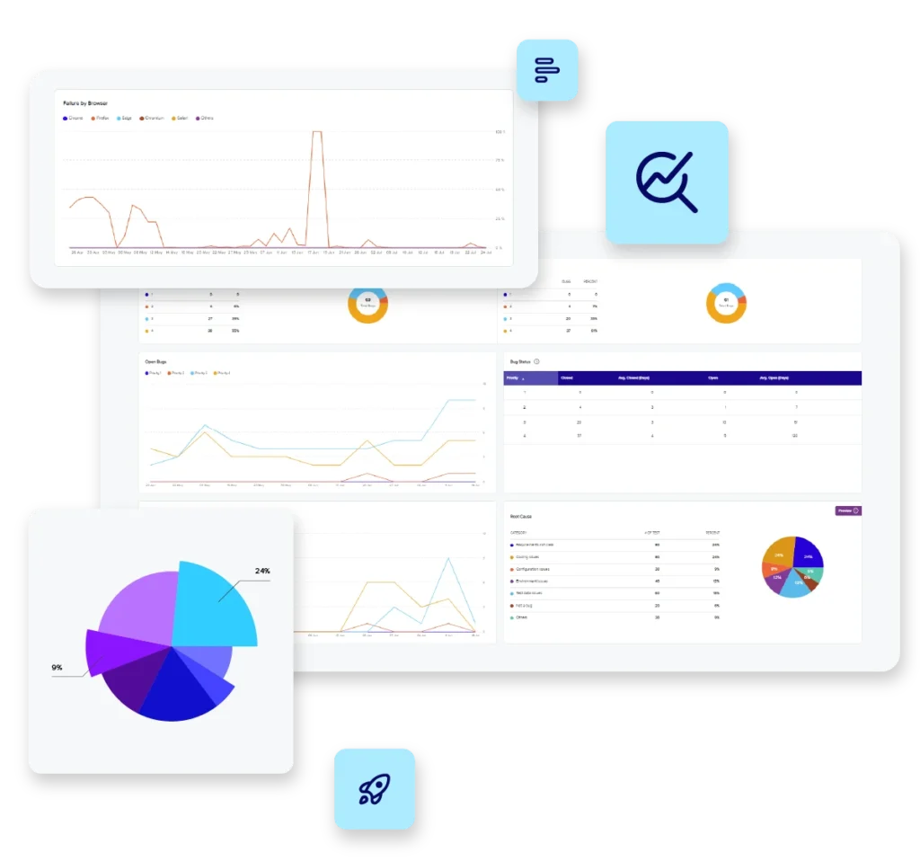 Data visualisation screens from DoT App and decorative graphs